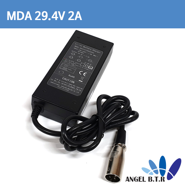 리튬이온배터리충전기 29.4V2A 29.4V 2A 60W/전기자전거,전동퀵보드 충전기 3핀항공짹