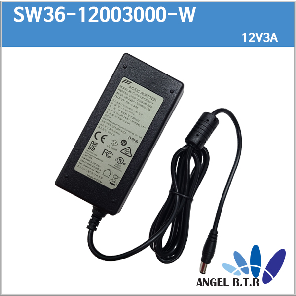 [스마트파워]SW40-12003000-W 12V3A 12V 3A 5.5/2.5 2구 CCTV 모니터어댑터 LED 각종전원기기 어댑터